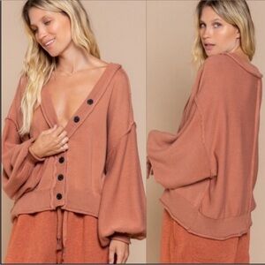 POL Loose Knit Cardigan Sweater Size Small